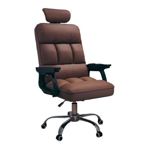 ZZlei2yu-12 PC Stuhl Chefsessel Bürostuhl PU-Leder Computer-Schreibtischstuhl, höhenverstellbar, Schwenkräder Gaming Chair(Bruin) von ZZlei2yu-12