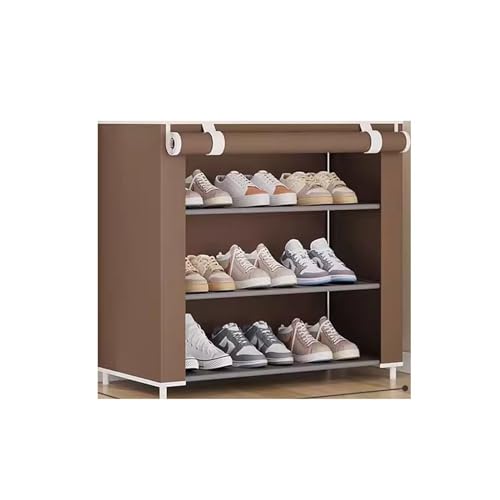 ZZlei2yu-12 Schuhablage Einfache Schuhregal-Tür-Haushalts-Staubdichte Mietwohnung mit Schuhschrank-Schlafsaal-Mehrschicht-Großraum Schuhschrank(Bruin) von ZZlei2yu-12