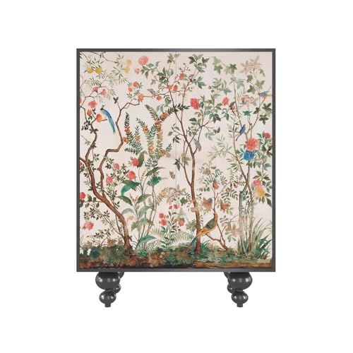 ZZlei2yu-12 Schuhablage Exquisiter Schuhschrank aus Massivholz mit Blumen- und Vogelmuster, Beistellschrank for den Haushalt, Eingangsbereich, Wohnzimmerdekoration Schuhschrank von ZZlei2yu-12