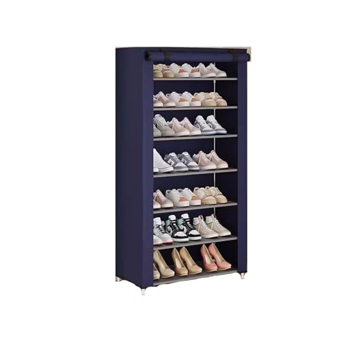 ZZlei2yu-12 Schuhablage Mehrschichtiges, staubdichtes Mietgehäuse for den Haushalt mit großer Kapazität und Schuhschrank, einfache Schuhregale Schuhschrank(Blue) von ZZlei2yu-12