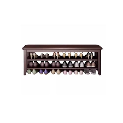 ZZlei2yu-12 Schuhablage Schuhschrank for Zuhause, Eingangsbereich, Massivholz, Schuhregal, Aufbewahrung, multifunktionales, sitzbares Schuhregal Schuhschrank(Bruin,XL) von ZZlei2yu-12