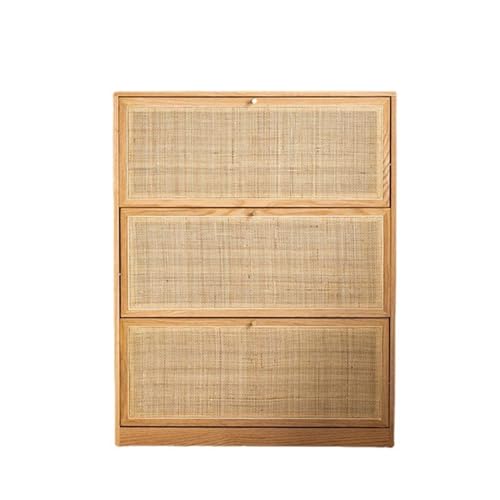 ZZlei2yu-12 Schuhablage Ultradünner, kippbarer Schuhschrank aus Holz, Kleiner Wohnungs-Wohnzimmereingang, schmaler Eingangsschrank, Aufbewahrungsschrank for Zuhause Schuhschrank(Log Color) von ZZlei2yu-12