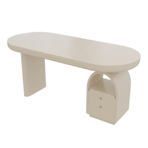 ZZlei2yu-12 Sitz-Steh-Schreibtisch Moderner weißer Schreibtisch, Schminktisch mit 2 Schubladen und 1 Ablageschrank, for das Home-Office-Schlafzimmer Arbeitsschreibtisch(S) von ZZlei2yu-12