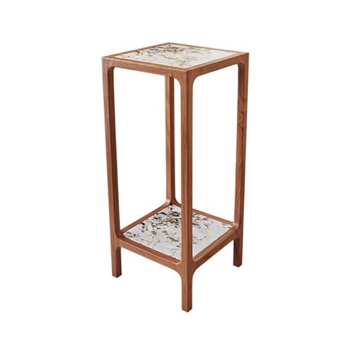 ZZlei2yu-12 Sockel für Skulpturen Bonsai-Regal aus schwarzem Walnussholz for den Wohnbereich, Leichter, luxuriöser Neuer chinesischer Ornamentständer aus Steinplatten Sockel(Mittel) von ZZlei2yu-12