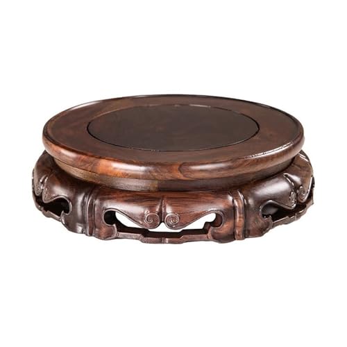 ZZlei2yu-12 Sockel für Skulpturen Rundes Tablett mit drehbarem Ebenholz-Ausstellungssockel for Bonsai im Innenbereich und Aquarien mit niedrigen Pflanzen Sockel(Groß) von ZZlei2yu-12