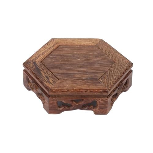 ZZlei2yu-12 Sockel für Skulpturen Sechseckige Teekanne Bonsai Basis, Vasen Pflanzen Skulptur Holz Display Klammern Sockel(Mittel) von ZZlei2yu-12