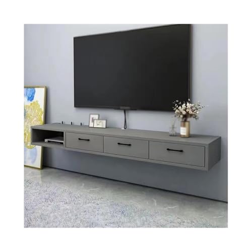 ZZlei2yu-12 Wandmontierte TV An der Wand montierte schwebende TV-Einheit, Medienkonsole, Unterhaltungs- und Gaming-Aufbewahrung, TV-Regalschrank Schwebender TV-Ständer(Grigio,160x23x20cm) von ZZlei2yu-12