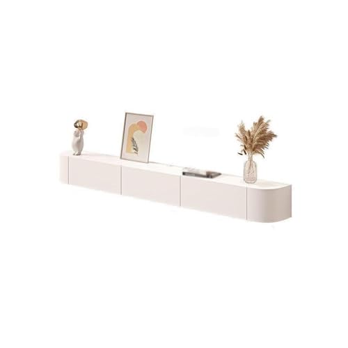 ZZlei2yu-12 Wandmontierte TV Hängender minimalistischer TV-Schrank - Schwebende TV-Einheit - Entertainment-Center-TV-Medienkonsole Schwebender TV-Ständer(Weiß,Mittel) von ZZlei2yu-12