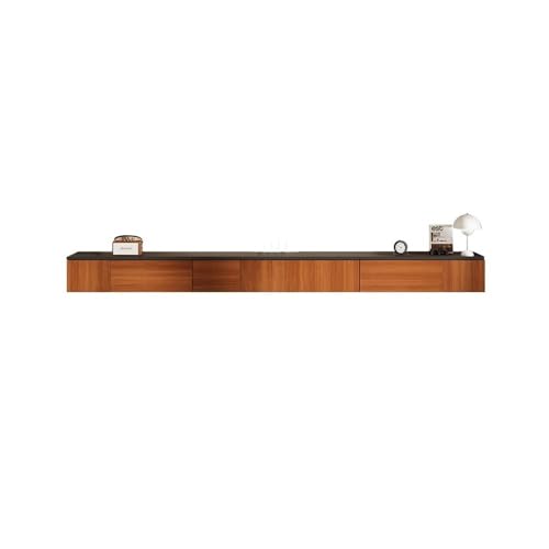 ZZlei2yu-12 Wandmontierte TV Schwebender TV-Ständer, schwebender Schrank, Entertainment-Medienkonsolen-Center for das Wohnzimmer Schwebender TV-Ständer(Brown Black,200x24x20cm) von ZZlei2yu-12