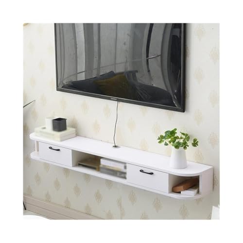 ZZlei2yu-12 Wandmontierte TV Schwebender TV-Ständer, wandmontierter TV-Schrank for Wohnzimmer, Esszimmer, Schlafzimmer Schwebender TV-Ständer(Weiß) von ZZlei2yu-12