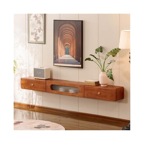 ZZlei2yu-12 Wandmontierte TV Wandmontierter TV-Schrank im chinesischen Stil - Schwebender TV-Ständer mit Tür for das Wohnzimmer zu Hause Schwebender TV-Ständer(120x24x20cm) von ZZlei2yu-12