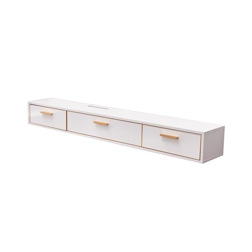 ZZlei2yu-12 Wandmontierte TV Wandmontierter TV-Schrank mit wandmontiertem Set-Top-Box-Regal for Aufhängen in Schlafzimmern und Wohnzimmern Schwebender TV-Ständer(Weiß,Mittel) von ZZlei2yu-12