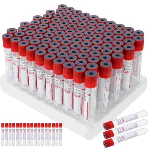 ZZwansuGE 100 BlutentnahmeröHrchen, Vakuum-BlutentnahmeröHrchen Aus Glas, 3 ml / 5 ml / 10 ml BlutentnahmeröHrchen, FüR Labore, Forschungsinstitute,3ml von ZZwansuGE