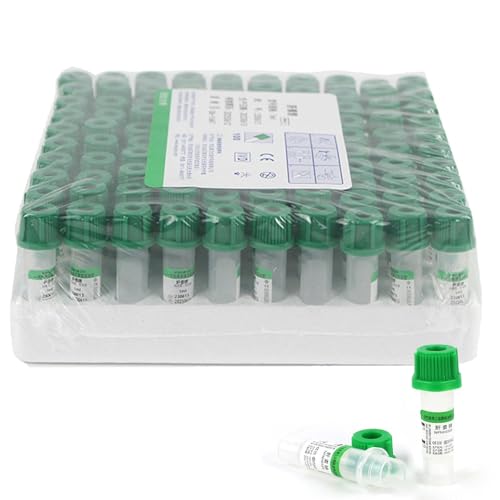 ZZwansuGE 100 StüCk Vakuum-BlutentnahmeröHrchen, 0.5 ml/1 ml BlutentnahmeröHrchen, Lila EDTA K2 RöHrchen/GrüNe Heparin-Lithium-RöHrchen, FüR Labore,Green-0.5ml ZZwansuGE 100 StüCk Vakuum-BlutentnahmeröHrchen, 0.5 ml/1 ml BlutentnahmeröHrchen, Lila EDTA K2 RöHrchen/GrüNe Heparin-Lithium-RöHrchen, FüR Labore,Green-0.5ml von ZZwansuGE