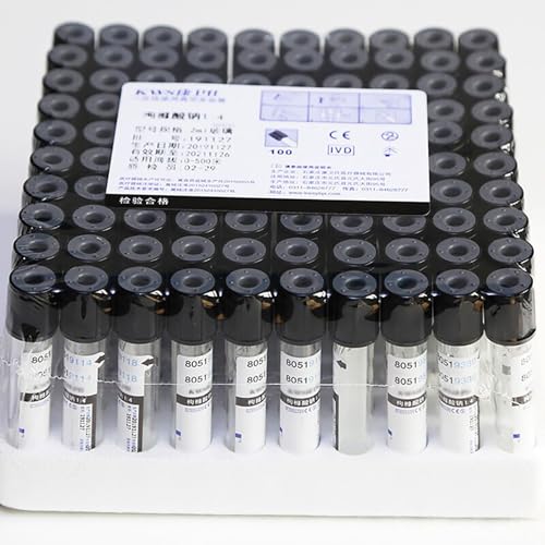 ZZwansuGE 100 Vakuum-BlutentnahmeröHrchen, 1,6ml/2ml/5ml Antikoagulanzien-BlutentnahmeröHrchen, Natriumcitrat 1:4 RöHrchen, FüR Labor - Trennung Von Serum,5ml von ZZwansuGE