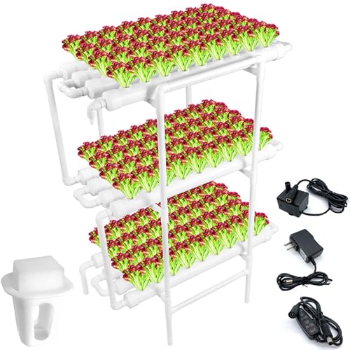 ZZwansuGE 3-Stufiges Hydrokultur-Anbauset, Hydrokultur-Anbausystem, 108 Pflanzenpositionen, Mit Wasserpumpe + Timer, FüR Aquakultur, GäRten, HäUser, Balkone,Increased von ZZwansuGE