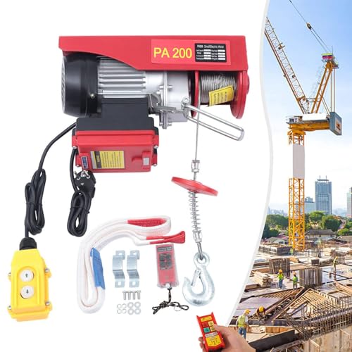 ZZwansuGE Elektrischer Hebekran, 200-1000 Kg Elektrische Winde, 12/20/30 M HubhöHe, Einzel- (10 M/Min)/Doppelschlinge (5 M/Min), Mit Drahtloser Fernbedienung + Kollisionsschutz,800kg-20m von ZZwansuGE