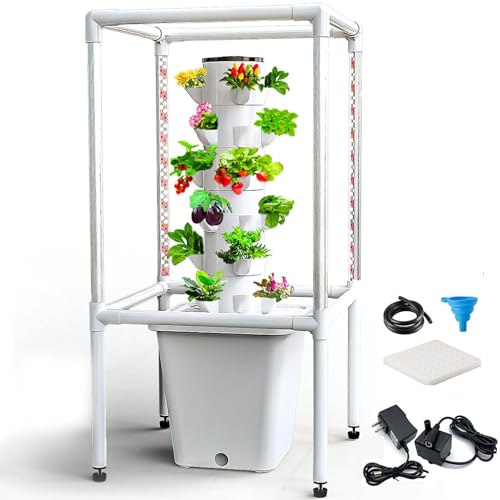 ZZwansuGE Hydrokultur-Anbausystem Mit Pflanzenlichtern, 25/30-Pflanzen-Hydrokultursystem, Mit Halterung + Wasserpumpe + Timer, Werkzeug FüR Den GemüSe/Obstanbau FüR Zu Hause,30Holes von ZZwansuGE