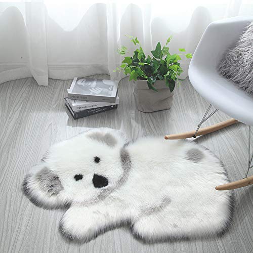 ZAH Shag Area Teppich 2 x 3 FT Tier Zottelteppich Home Decor Weich Flauschige Fellmatte für Schlafzimmer Badezimmer Innen Schaffell Fußmatte (Koala) von ZaH