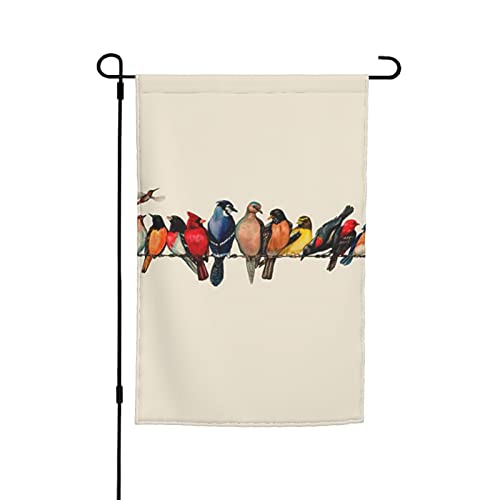 Gartenflagge mit buntem Vogeldruck, 30 x 50 cm, doppelseitige Gartenflaggen, lustige Heimdekoration für Rasen, Terrasse, Outdoor von ZaKhs