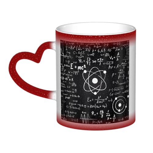 ZaKhs Kaffeetasse mit Physik-Druck, wärmeempfindliche Farbwechsel-Kaffeetasse, Keramiktasse für Männer, Frauen, Freunde, Geschenke, Tasse von ZaKhs