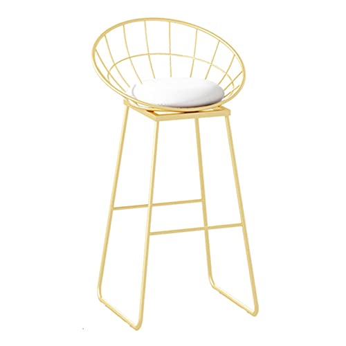 ZaLiX Barhocker im modernen Stil mit weichem Samt und weißem Sitz, Barhocker für die Frühstücksküche, Barhocker mit goldenen Beinen, Sitzhöhe 75 cm von ZaLiX