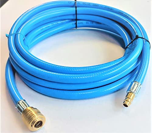 ZaTeChS Pressluftschlauch 100cm (1m) | Ø10mm DN9 Innendurchmesser | 20 bar | RQS Typ 26 DN 7,2 (8mm) - 8mm (DN 7,2) Schnellkupplung | Gewebeschlauch | Druckluftschlauch | Luftschlauch Kompressor von ZaTeChS