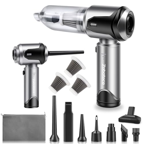 Handstaubsauger 25000Pa Auto Staubsauger Stark mit Bürstenlosem Motor 3-Gang Akku Staubsauger 4-in-1 Multifunktionaler Mini Handstaubsauger Luftgebläse für Büro Genutzt,Haus,Küche mit HEPA Filter Grau von Zabatoco
