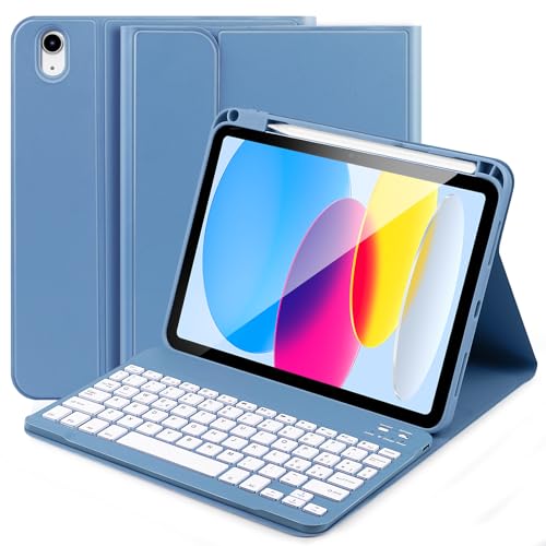 Tastatur iPad 11 Generation (A16) 2025 & 10 Generation 2022, Cover iPad 10 Generation mit Tastatur, Italienische QWERTY Tastatur Hülle für Modelle A2696/A2757/A3354/A3355 (iPad nicht im Lieferumfang von Zabatoco