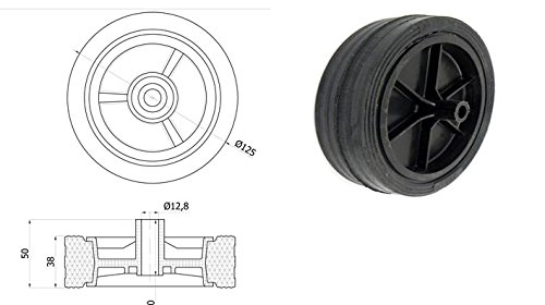 Zabi Räder für Mäher mähmaschinen/Räder für rasenmäher d = 125 mm von Zabi