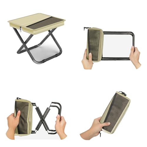 Ultraleichter, tragbarer Klapphocker mit Tragetasche, Tragfähigkeit, ideal für Camping, Wandern, Angeln, Gartenarbeit und Strand Outdoor-Aktivitäten von Zabplox