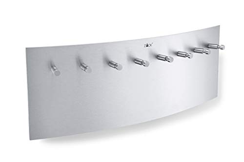 ZACK Schlüsselbrett ERGO Edelstahl matt 35 cm – Schlüsselboard mit 8 Haken zur Wandmontage – Moderne Schlüsselleiste rostfrei gebürstet – Schlüsselhalter für Flur Büro und Zuhause von ZACK