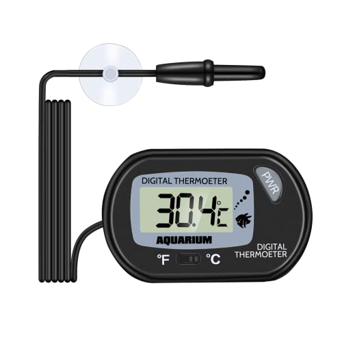 Zacro Aquarium-Thermometer – LCD Digital Thermometer Aquarium mit Saugnapf und Sonde zum Eintauchen für Aquarium, Terrarium von Zacro