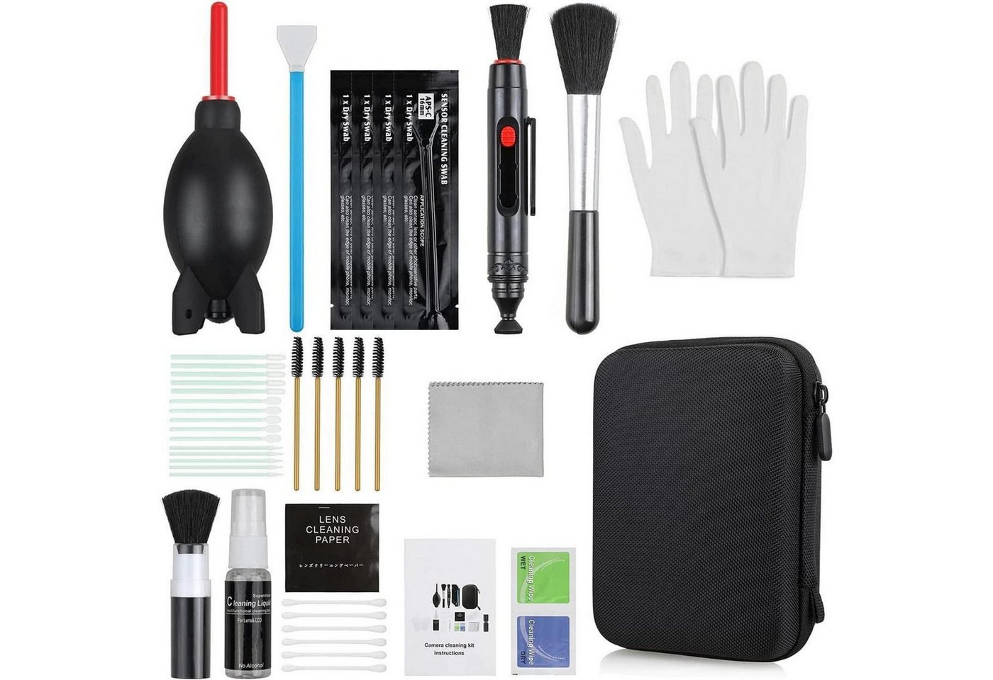 Zacro Reinigungs-Set 17-teiliges Kamera Reinigungsset für DSLR Objektive und Handys - mit von Zacro