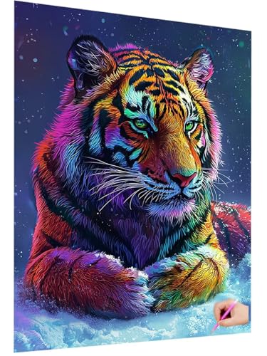 Diamond Painting Erwachsene Tiger Diamant Painting Bilder Winter 5D Diamond Art Set für Kinder Anfänger, DIY Diamant Cross Stickerei Kreativ Set für Erwachsene Deko Wohnzimmer Geschenke 60x80cm M-58 Diamond Painting Erwachsene Tiger Diamant Painting Bilder Winter 5D Diamond Art Set für Kinder Anfänger, DIY Diamant Cross Stickerei Kreativ Set für Erwachsene Deko Wohnzimmer Geschenke 60x80cm M-58 von ZaeMynnu