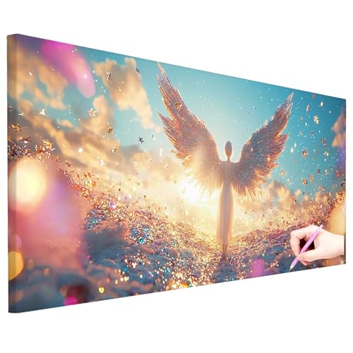 Diamond Painting Fantasy Diamond Painting Groß 100x40cm Basteln Erwachsene Full Drill Diamant Kunst Malerei Engel Bilder Diamant Stickerei Strass Kreuzstich Set Herbstdeko Geschenke für Frauen N-85 von ZaeMynnu