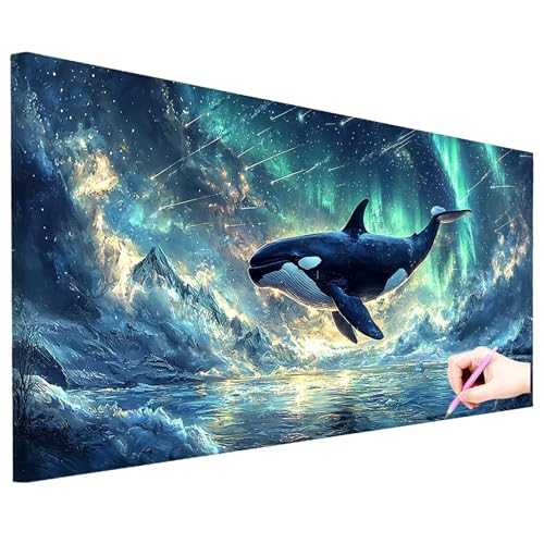 Diamond Painting XXL 100x40cm Diamant Painting Bilder Aurora DIY Set Erwachsene Tiere Diamond Art Kreativ Set für Erwachsene Diamant Malerei Strass Kreuzstich Deko Wohnzimmer Geschenke für Frauen N-81 von ZaeMynnu
