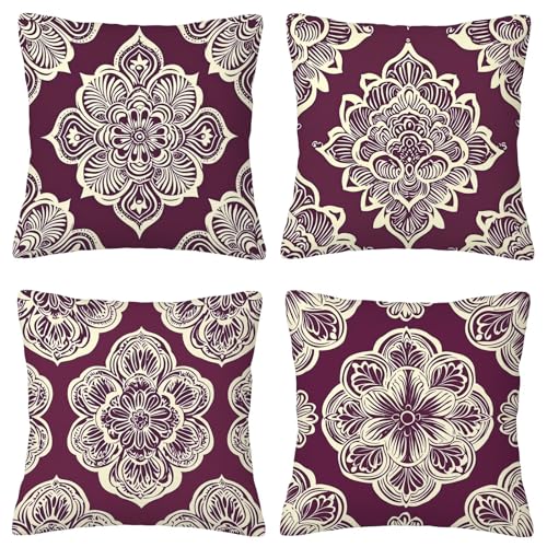 Kissenbezug 40x40 Burgund Sofakissen Kissenbezug Mandala 4er Set Deko Wohnzimmer Dekokissen Samt Kissenbezüge Zierkissen Kissenhüllen Couchkissen Kopfkissenbezug für Halloween Deko Geschenke F-10 Kissenbezug 40x40 Burgund Sofakissen Kissenbezug Mandala 4er Set Deko Wohnzimmer Dekokissen Samt Kissenbezüge Zierkissen Kissenhüllen Couchkissen Kopfkissenbezug für Halloween Deko Geschenke F-10 von ZaeMynnu
