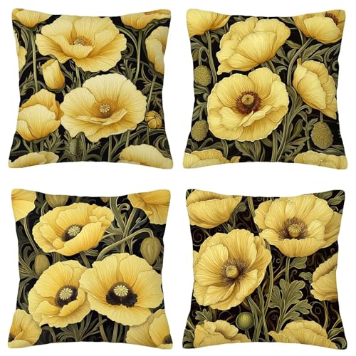 Kissenbezug 45x45 4er Set Kissenbezug Gelb Deko Kissen Blumen Kissenbezüge Zierkissen Deko Wohnzimmer Sofa Kissen Kissenhüllen Samt Dekokissen Kissenhülle für Weihnachtsdeko Geschenke für Frauen A-16 Kissenbezug 45x45 4er Set Kissenbezug Gelb Deko Kissen Blumen Kissenbezüge Zierkissen Deko Wohnzimmer Sofa Kissen Kissenhüllen Samt Dekokissen Kissenhülle für Weihnachtsdeko Geschenke für Frauen A-16 von ZaeMynnu