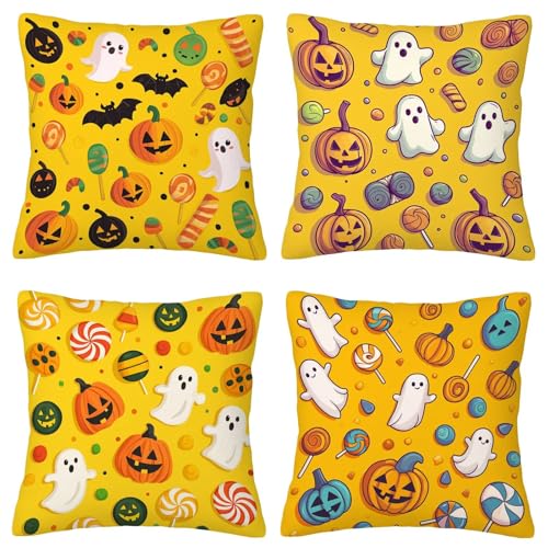 Kissenbezug 45x45 Gelb Sofakissen Kissenbezug Niedlich 4er Set Deko Wohnzimmer Dekokissen Samt Kissenbezüge Zierkissen Kissenhüllen Couchkissen Kopfkissenbezug Halloween Deko Geschenke für Frauen E-87 Kissenbezug 45x45 Gelb Sofakissen Kissenbezug Niedlich 4er Set Deko Wohnzimmer Dekokissen Samt Kissenbezüge Zierkissen Kissenhüllen Couchkissen Kopfkissenbezug Halloween Deko Geschenke für Frauen E-87 von ZaeMynnu