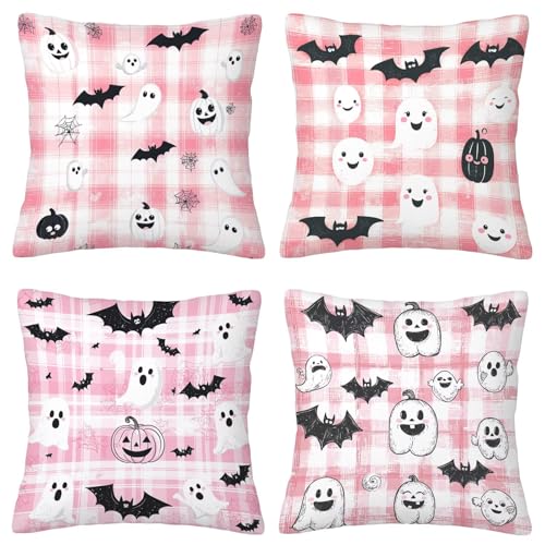 Kissenbezug 45x45 Rosa Sofakissen Kissenbezug Halloween 4er Set Deko Wohnzimmer Dekokissen Samt Kissenbezüge Zierkissen Kissenhüllen Couchkissen Kopfkissenbezug für Halloween Deko Geschenke A-15 Kissenbezug 45x45 Rosa Sofakissen Kissenbezug Halloween 4er Set Deko Wohnzimmer Dekokissen Samt Kissenbezüge Zierkissen Kissenhüllen Couchkissen Kopfkissenbezug für Halloween Deko Geschenke A-15 von ZaeMynnu