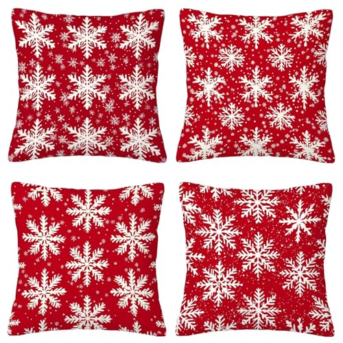 Kissenbezug 45x45 Rot Sofakissen Kissenbezug Schnee 4er Set Deko Wohnzimmer Dekokissen Samt Kissenbezüge Zierkissen Kissenhüllen Couchkissen Kopfkissenbezug Halloween Deko Geschenke für Frauen A-11 Kissenbezug 45x45 Rot Sofakissen Kissenbezug Schnee 4er Set Deko Wohnzimmer Dekokissen Samt Kissenbezüge Zierkissen Kissenhüllen Couchkissen Kopfkissenbezug Halloween Deko Geschenke für Frauen A-11 von ZaeMynnu
