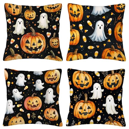 Kissenbezug 55x55 4er Set Kissenbezug Halloween Deko Kissen Kürbis Kissenbezüge Zierkissen Deko Wohnzimmer Sofa Kissen Kissenhüllen Samt Dekokissen Kissenhülle Weihnachtsdeko Geschenke für Frauen A-18 Kissenbezug 55x55 4er Set Kissenbezug Halloween Deko Kissen Kürbis Kissenbezüge Zierkissen Deko Wohnzimmer Sofa Kissen Kissenhüllen Samt Dekokissen Kissenhülle Weihnachtsdeko Geschenke für Frauen A-18 von ZaeMynnu