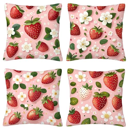Kissenbezug 55x55 Pink Sofakissen Kissenbezug Obst 4er Set Deko Wohnzimmer Dekokissen Samt Kissenbezüge Zierkissen Kissenhüllen Couchkissen Kopfkissenbezug für Halloween Deko Geschenke für Frauen F-24 Kissenbezug 55x55 Pink Sofakissen Kissenbezug Obst 4er Set Deko Wohnzimmer Dekokissen Samt Kissenbezüge Zierkissen Kissenhüllen Couchkissen Kopfkissenbezug für Halloween Deko Geschenke für Frauen F-24 von ZaeMynnu
