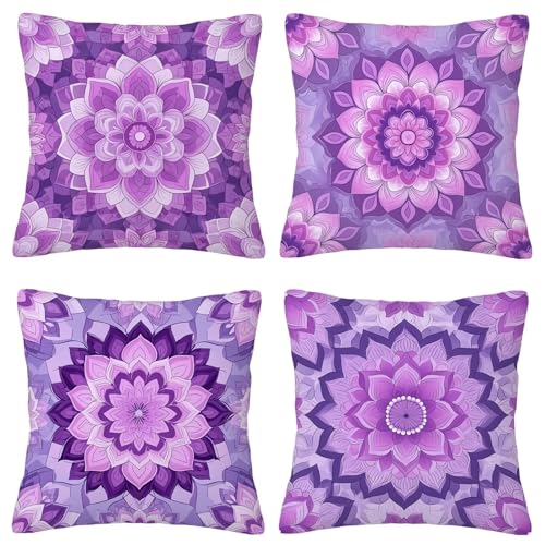Kissenbezug 60x60 Lila Sofakissen Kissenbezug Mandala 4er Set Deko Wohnzimmer Dekokissen Samt Kissenbezüge Zierkissen Kissenhüllen Couchkissen Kopfkissenbezug Halloween Deko Geschenke für Frauen F-12 Kissenbezug 60x60 Lila Sofakissen Kissenbezug Mandala 4er Set Deko Wohnzimmer Dekokissen Samt Kissenbezüge Zierkissen Kissenhüllen Couchkissen Kopfkissenbezug Halloween Deko Geschenke für Frauen F-12 von ZaeMynnu