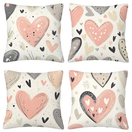 Kissenbezug 65x65 Retro Sofakissen Kissenbezug Herz 4er Set Deko Wohnzimmer Dekokissen Samt Kissenbezüge Zierkissen Kissenhüllen Couchkissen Kopfkissenbezug Halloween Deko Geschenke für Frauen A-03 Kissenbezug 65x65 Retro Sofakissen Kissenbezug Herz 4er Set Deko Wohnzimmer Dekokissen Samt Kissenbezüge Zierkissen Kissenhüllen Couchkissen Kopfkissenbezug Halloween Deko Geschenke für Frauen A-03 von ZaeMynnu