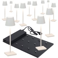 Zafferano AiLati 12er Set Poldina micro Pro LED Akkuleuchte inkl. Multi-Kontaktladestation weiß von Zafferano AiLati