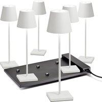 Zafferano AiLati 6er Set Poldina Pro LED Akkuleuchte inkl. Multi-Kontaktladestation weiß von Zafferano AiLati