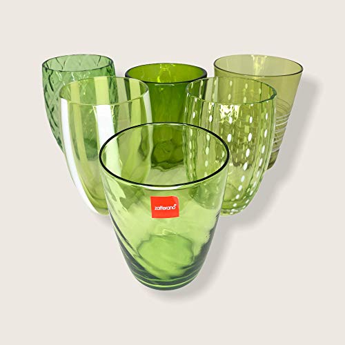 Zafferano - Melting Pot Set 6 Gläser Tumbler gemischt Apfelgrün MP00113 von Zafferano