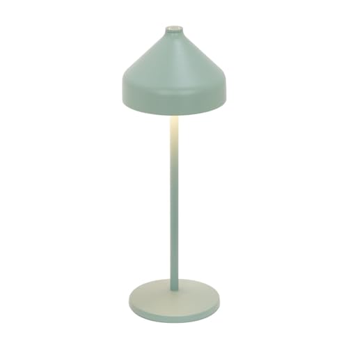 Zafferano, Amelie Lampe, Wiederaufladbare und Kabellose Tischlampe mit Touch Control, Geeignet für den Innen- und Außenbereich, Dimmer, 2200-3000 K, Höhe 34 cm, Farbe Blattgrün von Zafferano